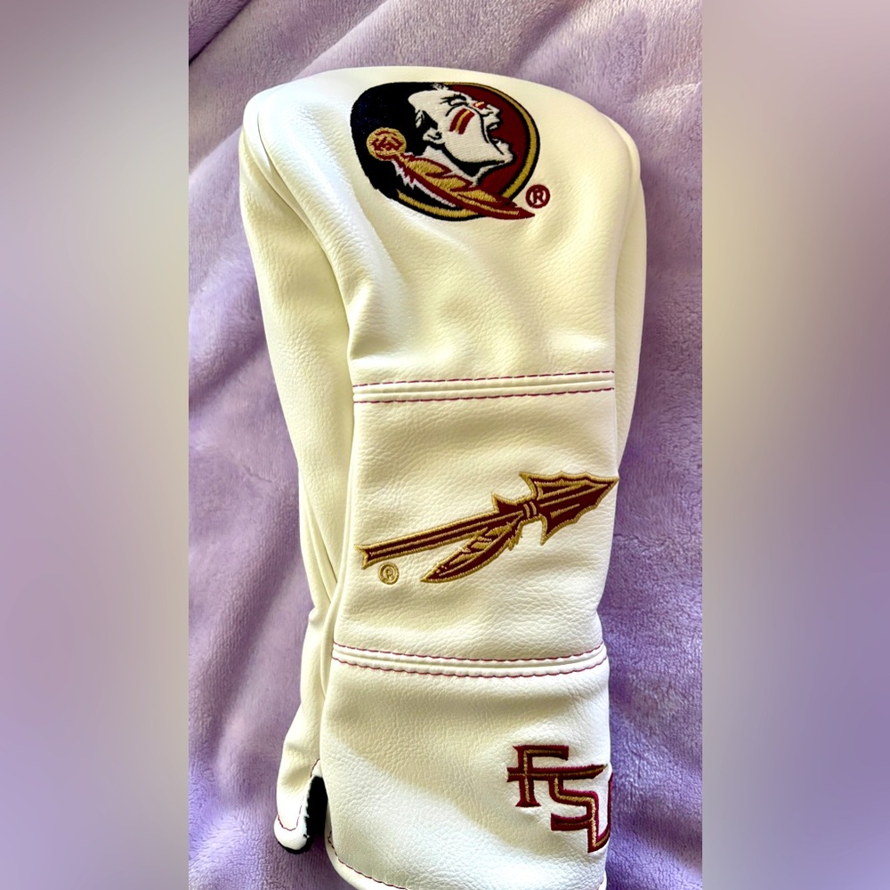White Golf Club Headcover with FSU Logo